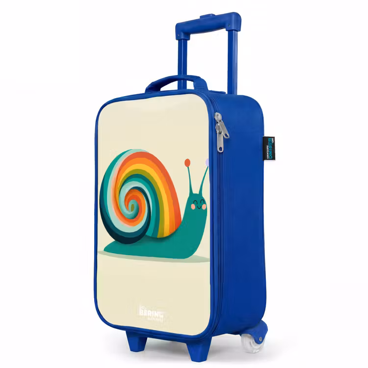 Kinderkoffer Blau - Schnecke - Regenbogen - Farbenfroh — 8