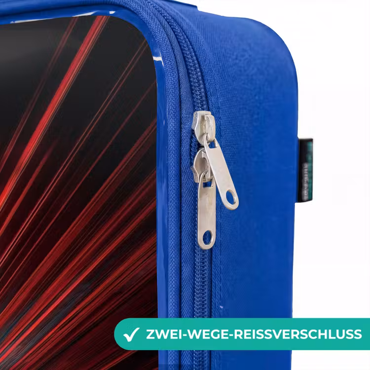 Kinderkoffer Blau - Sportwagen - Lichtstrahlen - Neon - Blau — 5