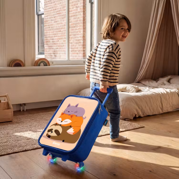 Kinderkoffer Blau - Tiere - Schlafen - Gemeinsam — 2