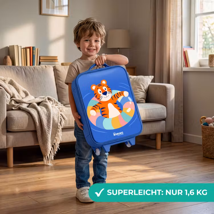 Kinderkoffer Blau - Tiger - Schwimmband - Wasser — 3