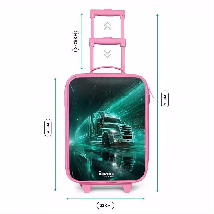 Kinderkoffer Rosa - Lkw - Neon - Grün - Stadt — 7