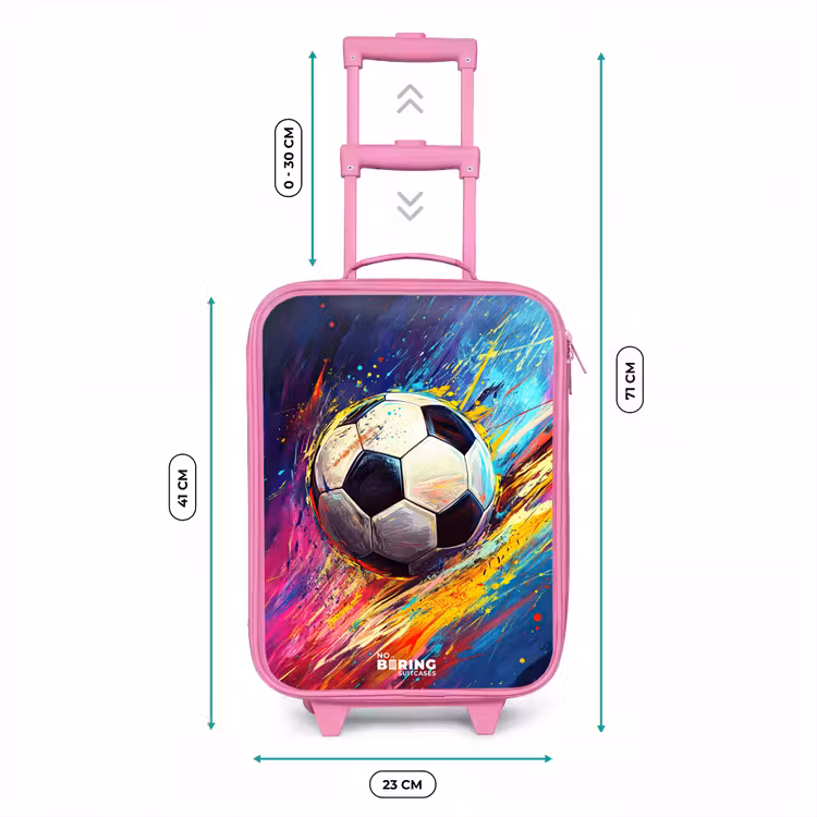 Kinderkoffer Rosa - Neon - Fußball - Farbenfroh — 7