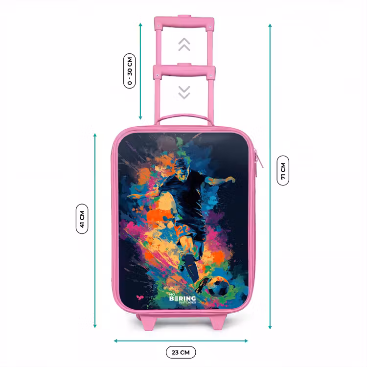 Kinderkoffer Rosa - Neon - Fußballer - Farbenfroh — 7