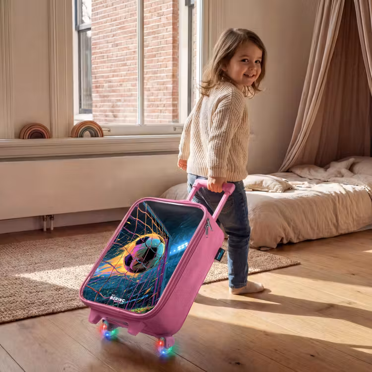 Kinderkoffer Rosa - Neon - Netz - Fußball - Farbenfroh — 2