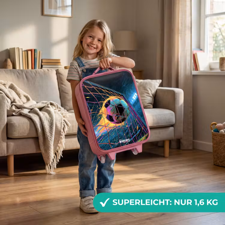 Kinderkoffer Rosa - Neon - Netz - Fußball - Farbenfroh — 3