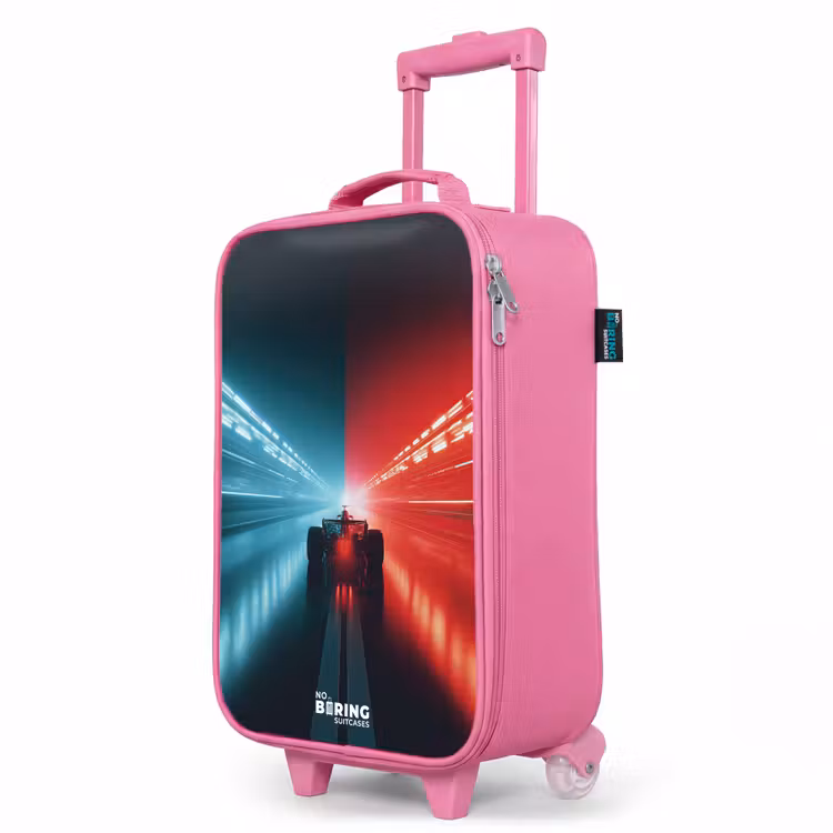 Kinderkoffer Rosa - Rennstrecke - Rennwagen - Neon - Rot — 8