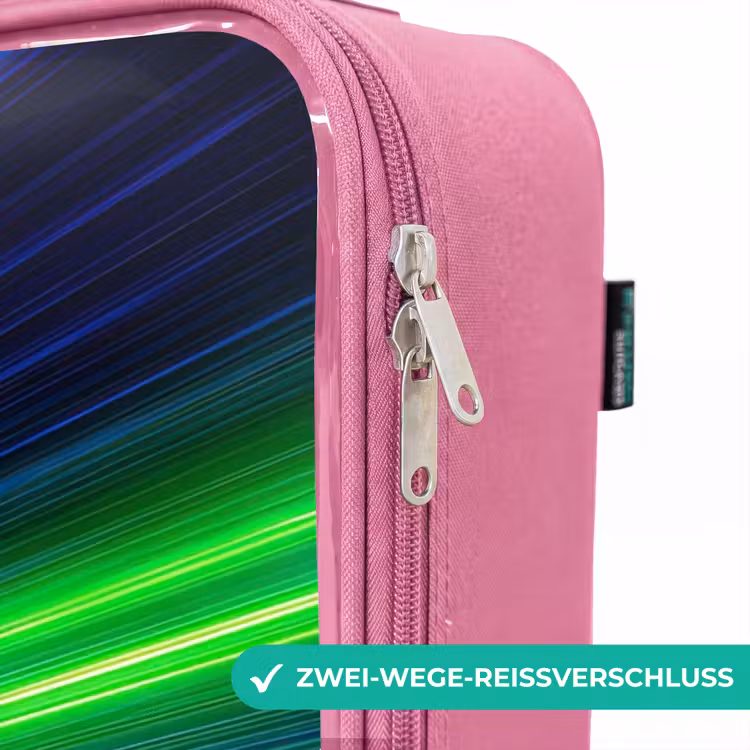 Kinderkoffer Rosa - Rennwagen - Hellgrün - Lichtstrahlen - Geschwindigkeit — 5
