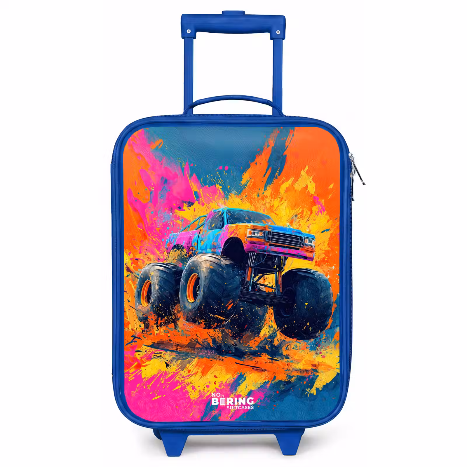 Kinderkoffer Blau - Monstertruck - Farbspritzer - Bunt - Explosion — 1