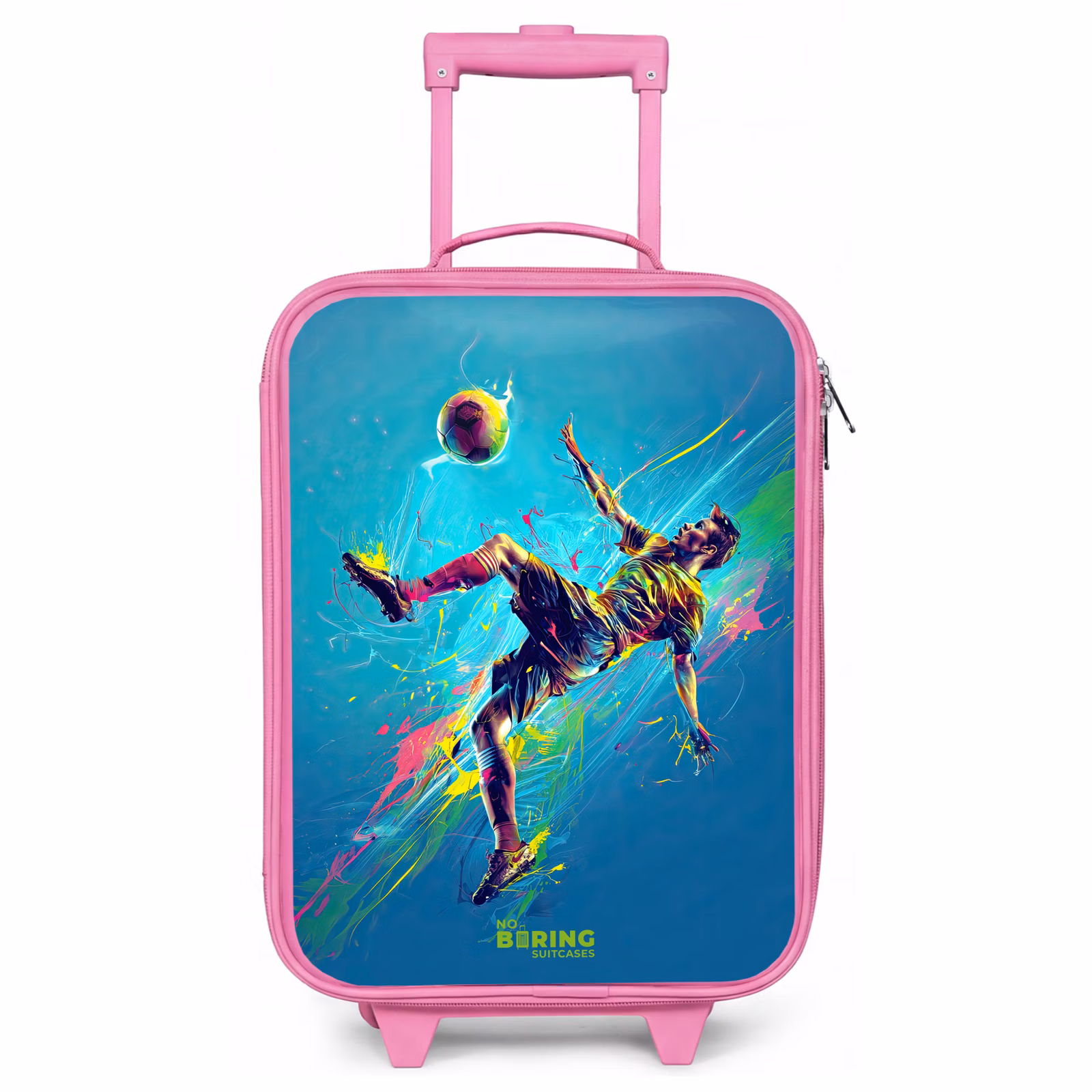 Kinderkoffer Rosa - Neon - Fußball - Kick - Farbenfroh — 1