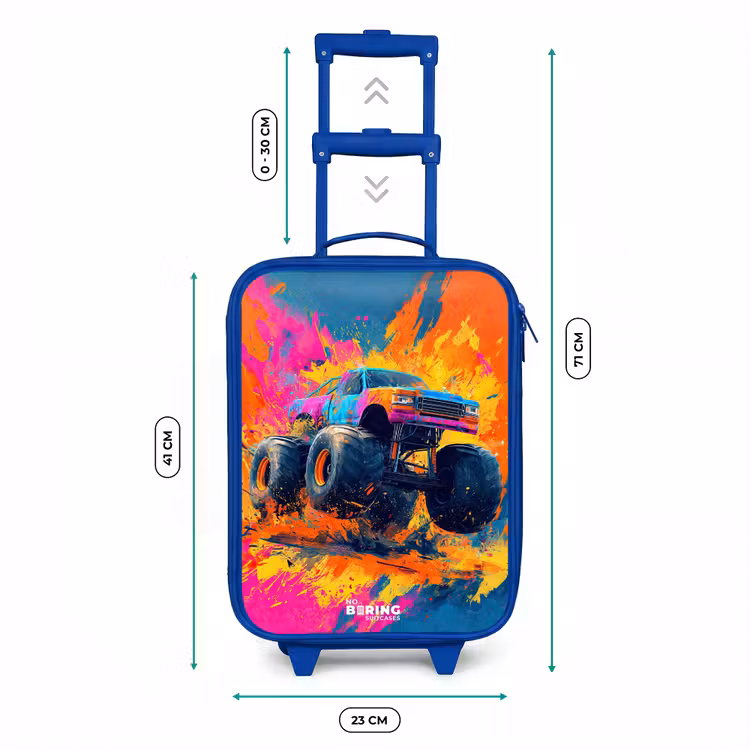 Kinderkoffer Blau - Monstertruck - Farbspritzer - Bunt - Explosion — 7