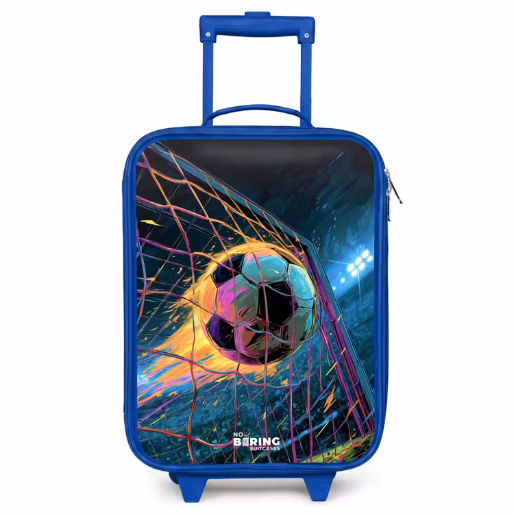 Kinderkoffer Blau - Neon - Netz - Fußball - Farbenfroh — 1