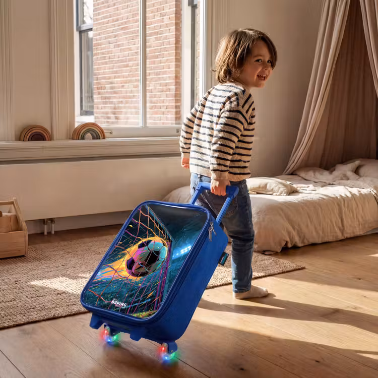Kinderkoffer Blau - Neon - Netz - Fußball - Farbenfroh — 2