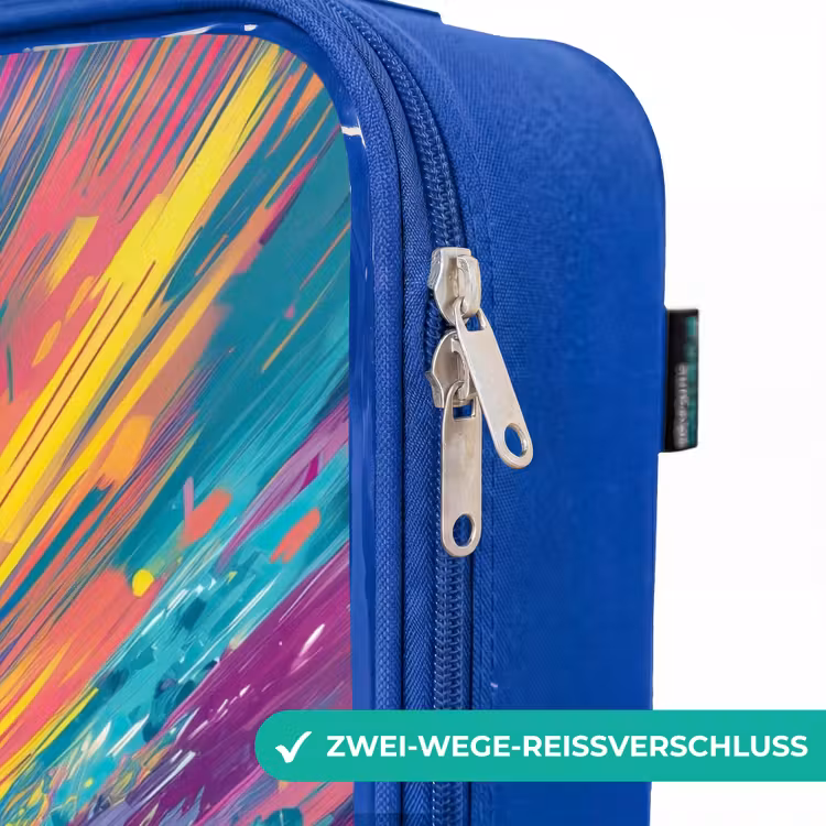 Kinderkoffer Blau - Rennwagen - Explosion - Bunt - Abstrakt — 5