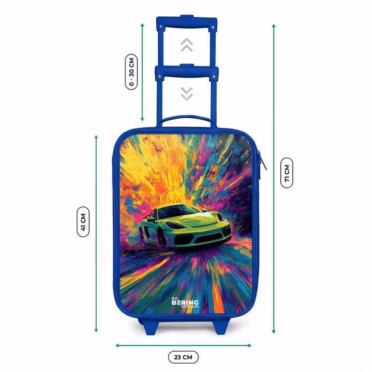 Kinderkoffer Blau - Sportwagen - Explosion - Farbenfroh - Lackstreifen — 7