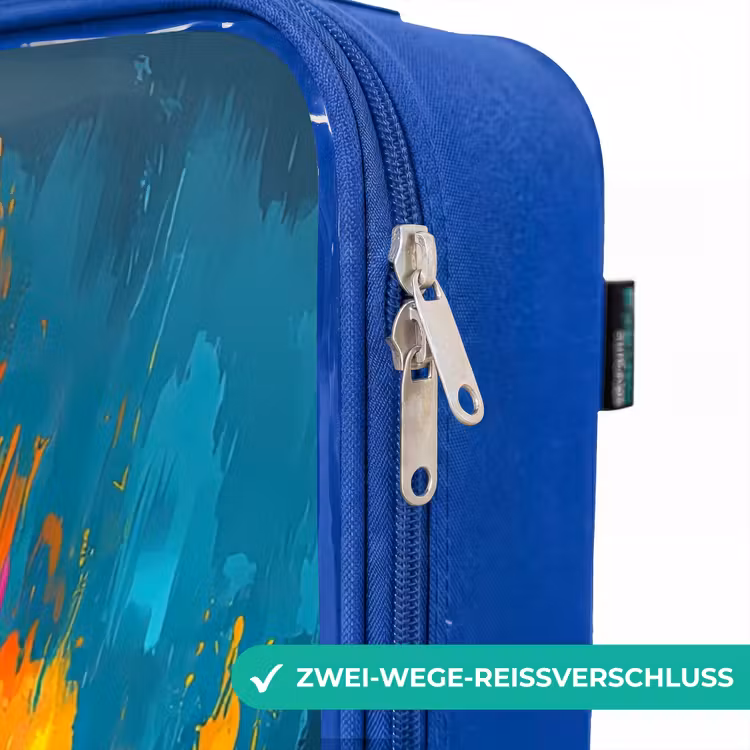 Kinderkoffer Blau - Traktor - Grün - Abstrakt - Pinselstriche — 5