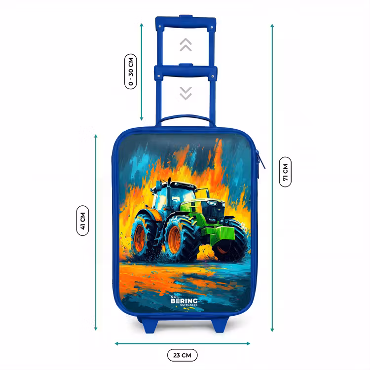 Kinderkoffer Blau - Traktor - Grün - Abstrakt - Pinselstriche — 7