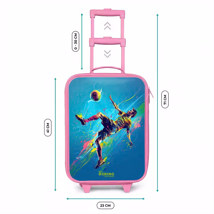 Kinderkoffer Rosa - Neon - Fußball - Kick - Farbenfroh — 7