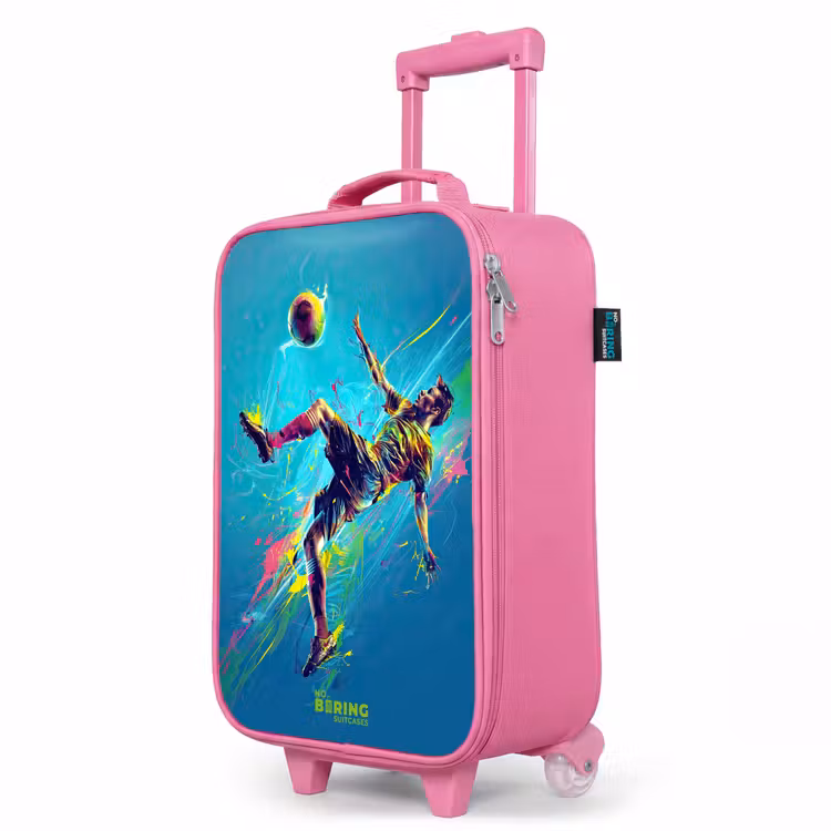 Kinderkoffer Rosa - Neon - Fußball - Kick - Farbenfroh — 8