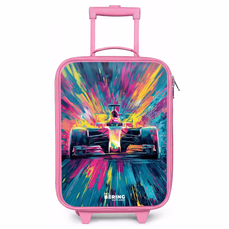 Kinderkoffer Rosa - Rennwagen - Explosion - Bunt - Abstrakt — 1