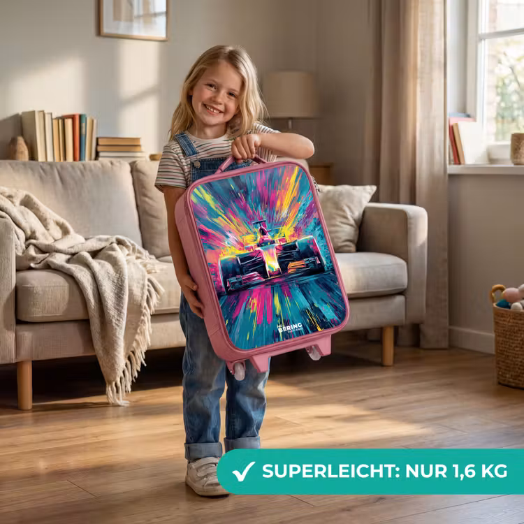 Kinderkoffer Rosa - Rennwagen - Explosion - Bunt - Abstrakt — 3