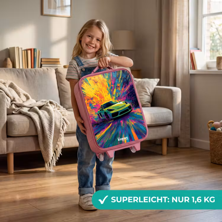 Kinderkoffer Rosa - Sportwagen - Explosion - Farbenfroh - Lackstreifen — 3