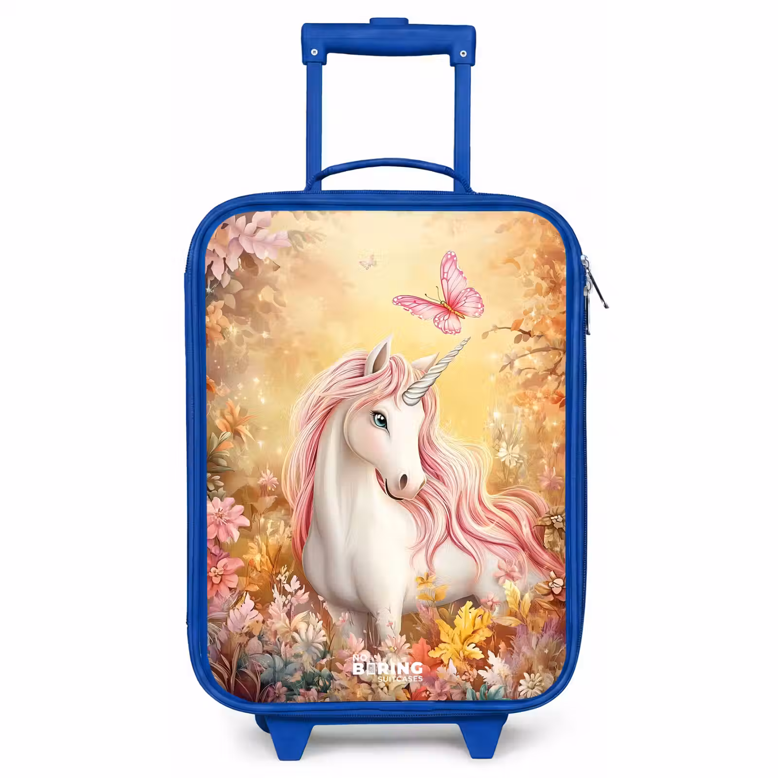 Kinderkoffer Blau - Einhorn - Schmetterling - Rosa - Mähne — 1