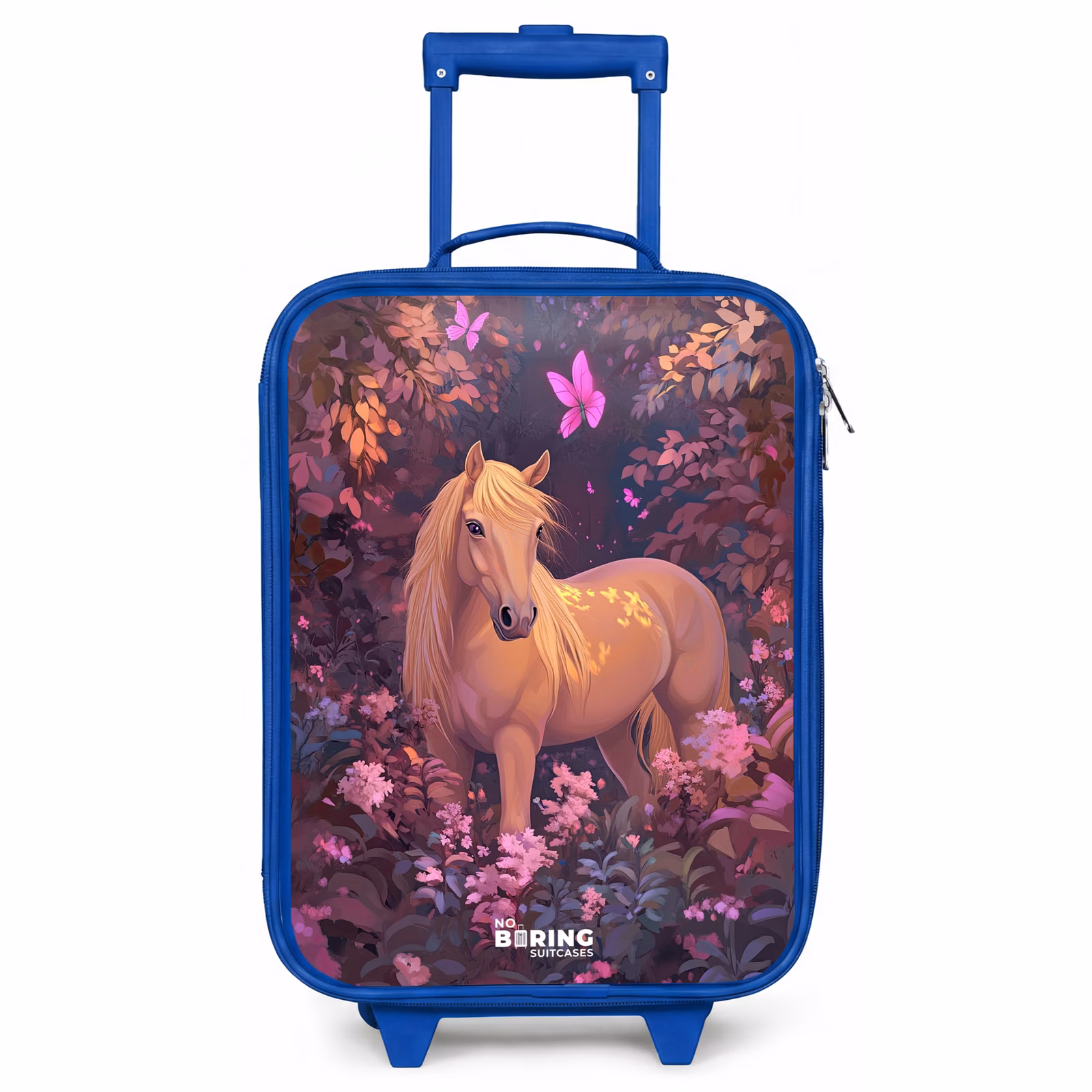 Kinderkoffer Blau - Pferd - Blumen - Lila - Schmetterling — 1