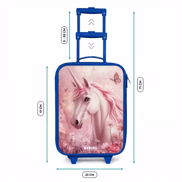 Kinderkoffer Blau - Einhorn - Rosa - Schmetterlinge - Blumen — 7