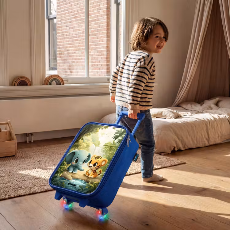 Kinderkoffer Blau - Elefant - Tiger - Wald - Dschungel — 2