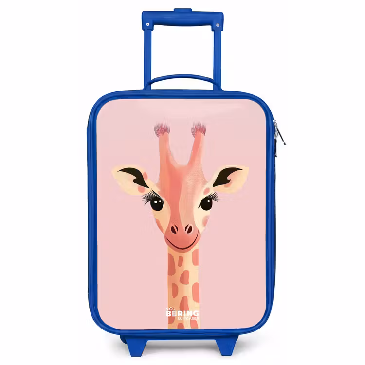 Kinderkoffer Blau - Giraffe - Wimpern - Minimalistisch - Rosa — 1