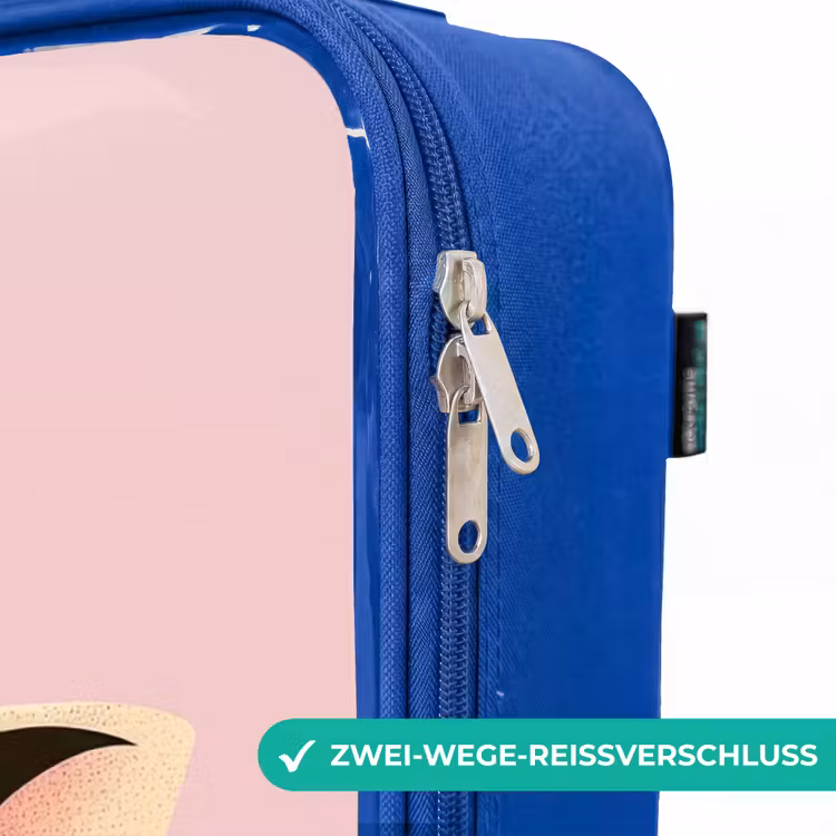 Kinderkoffer Blau - Giraffe - Wimpern - Minimalistisch - Rosa — 5