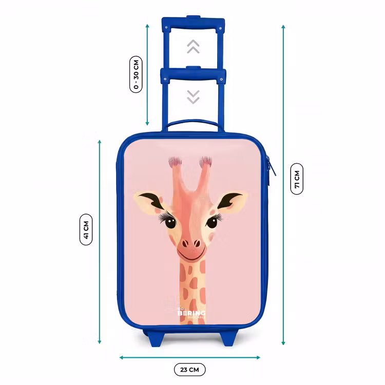 Kinderkoffer Blau - Giraffe - Wimpern - Minimalistisch - Rosa — 7