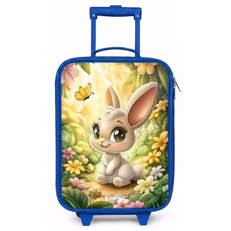 Kinderkoffer Blau - Kaninchen - Sonnenlicht - Märchen - Schmetterling — 1