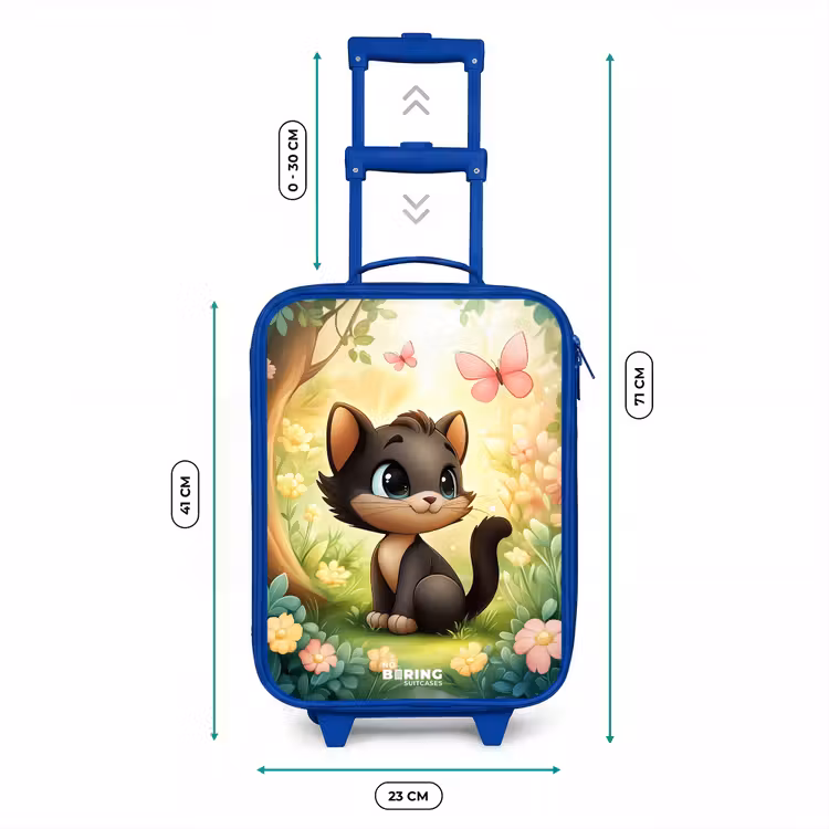 Kinderkoffer Blau - Katze - Schmetterling - Blumen — 7