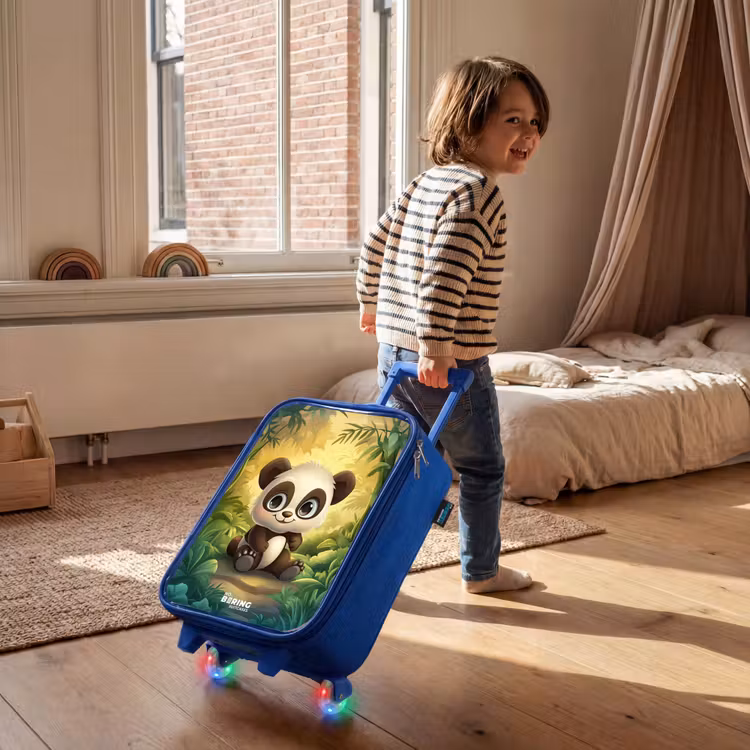 Kinderkoffer Blau - Panda - Bambuswald - Grün — 2