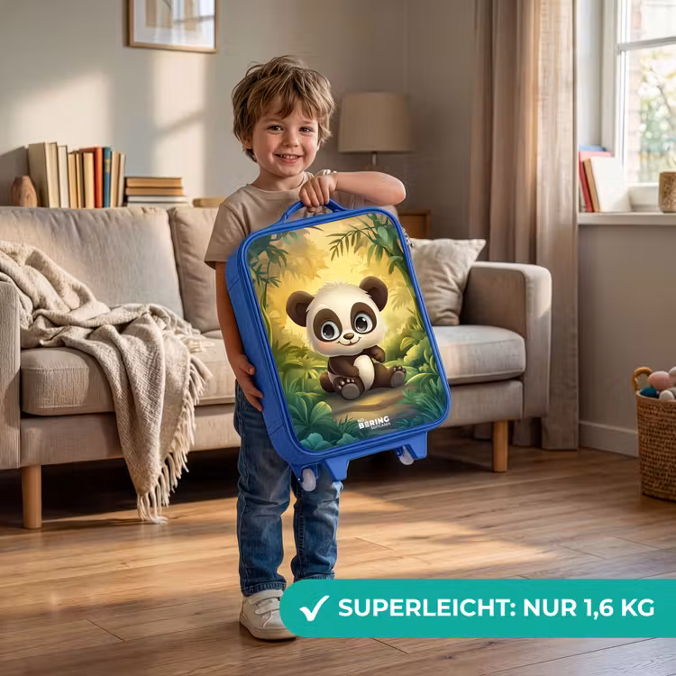 Kinderkoffer Blau - Panda - Bambuswald - Grün — 3