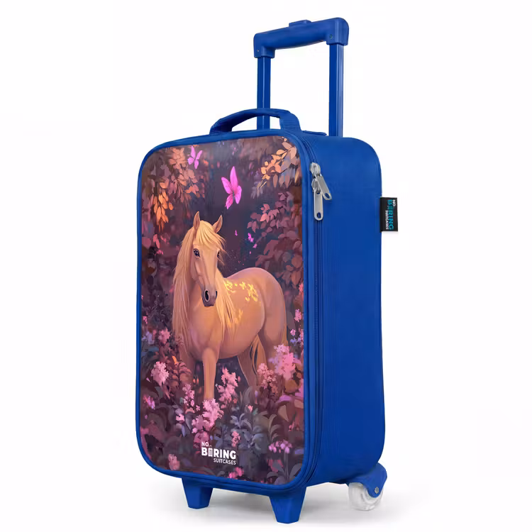 Kinderkoffer Blau - Pferd - Blumen - Lila - Schmetterling — 8