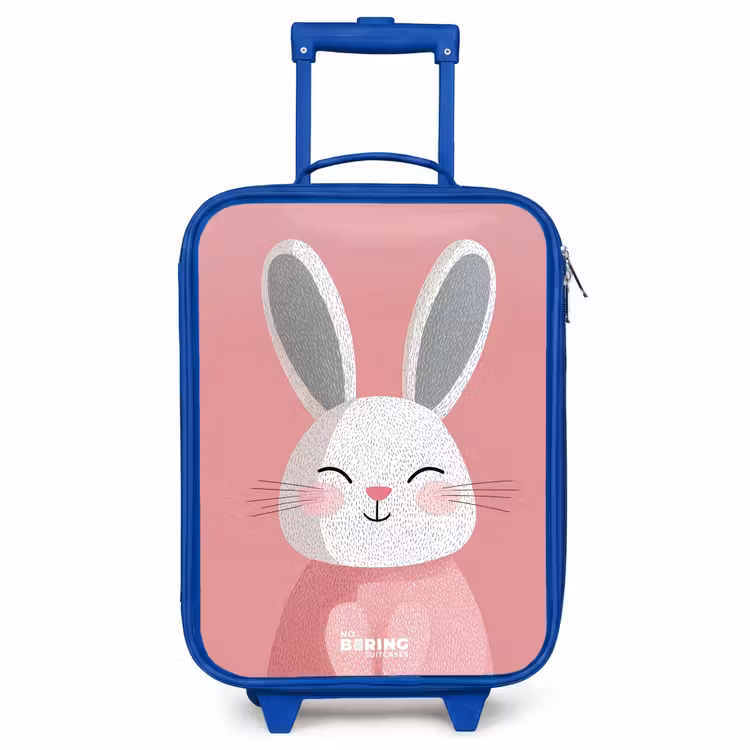 Kinderkoffer Blau - Rosa - Kaninchen - Lächeln - Illustration — 1