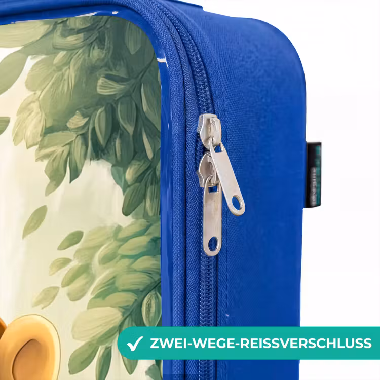Kinderkoffer Blau - Zebra - Affe - Wasserfall - Felsen — 5