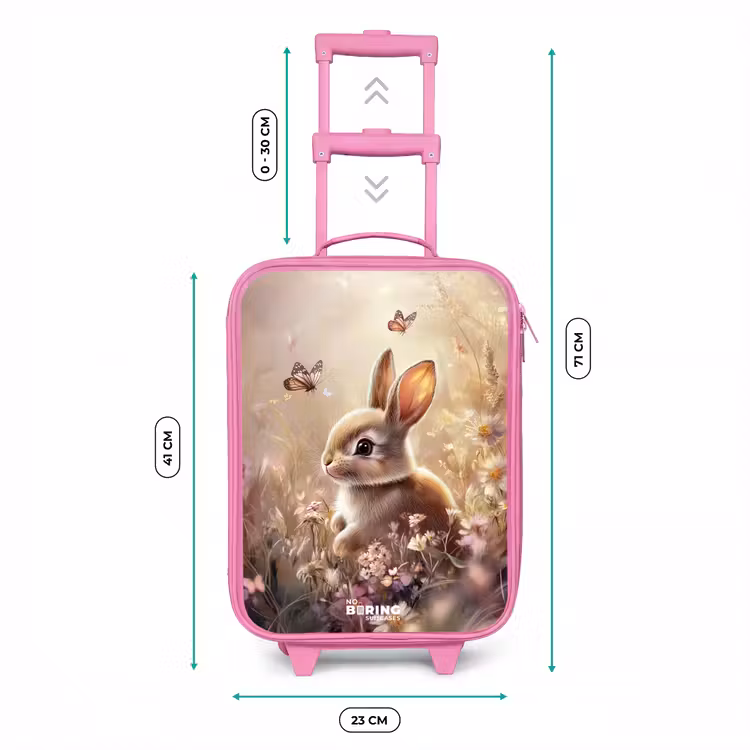 Kinderkoffer Rosa - Blumen - Braun - Hase - Schmetterling — 7