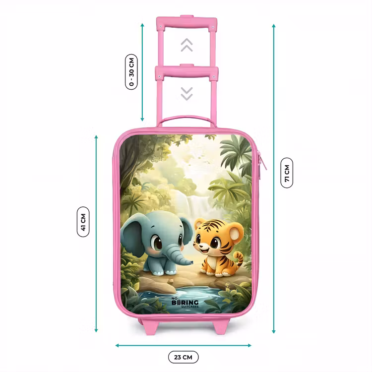 Kinderkoffer Rosa - Elefant - Tiger - Wald - Dschungel — 7