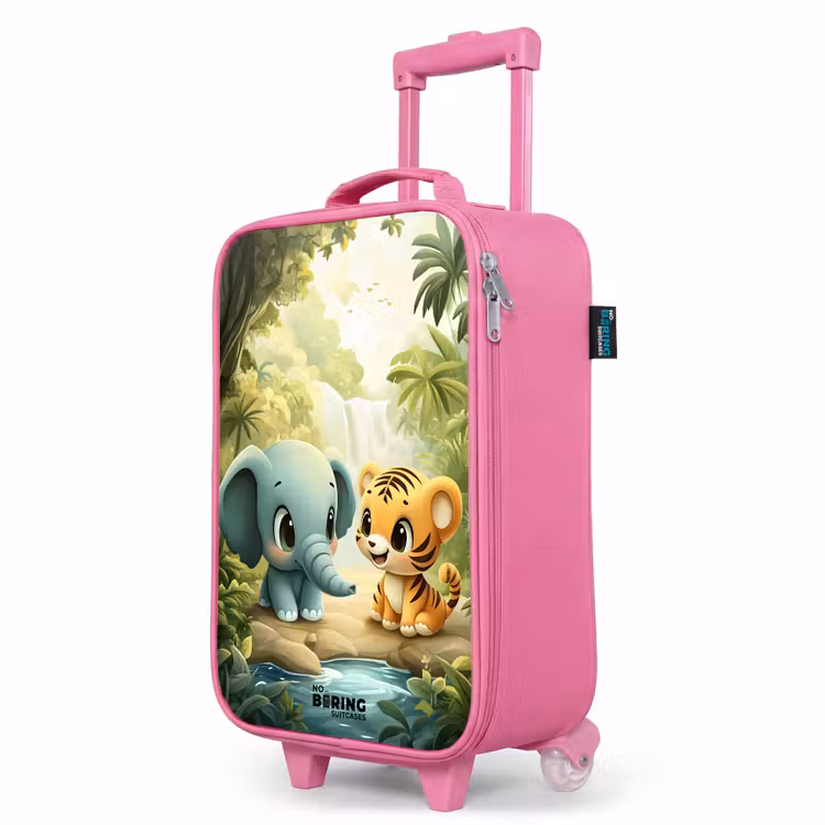 Kinderkoffer Rosa - Elefant - Tiger - Wald - Dschungel — 8
