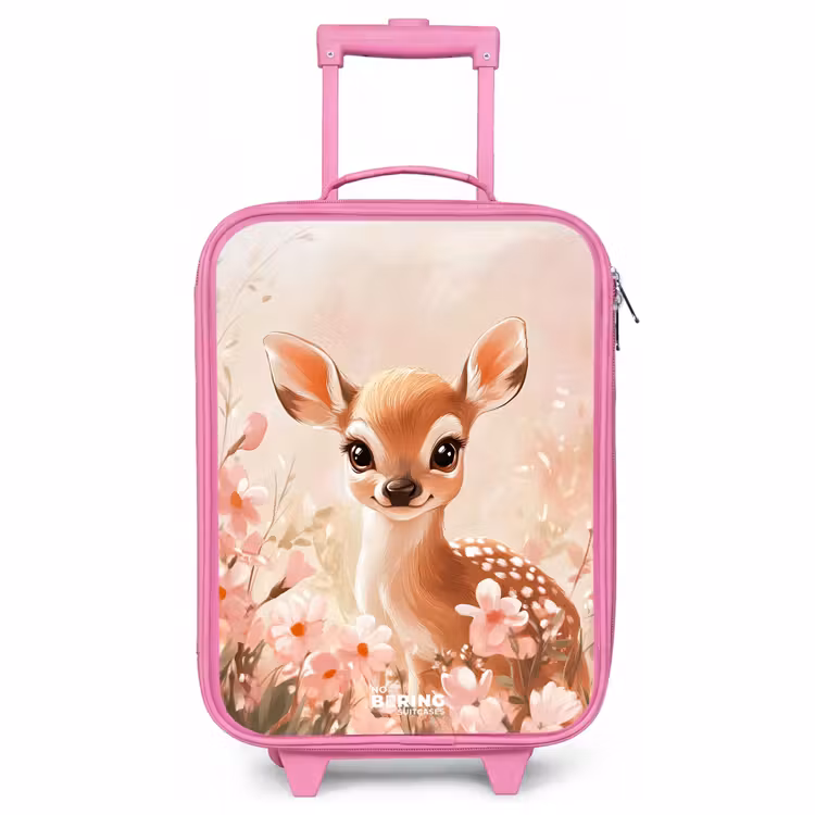 Kinderkoffer Rosa - Hirsche - Augen - Punkte - Blumen — 1