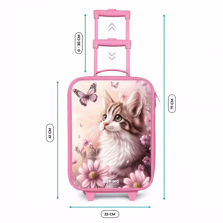 Kinderkoffer Rosa - Katze - Lila - Schmetterlinge - Blumen — 7