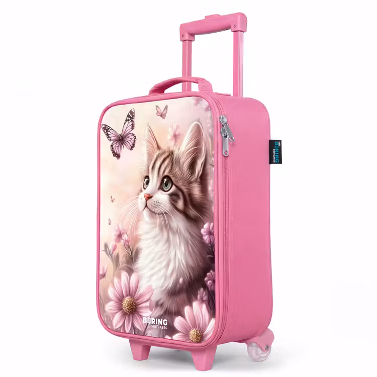 Kinderkoffer Rosa - Katze - Lila - Schmetterlinge - Blumen — 8