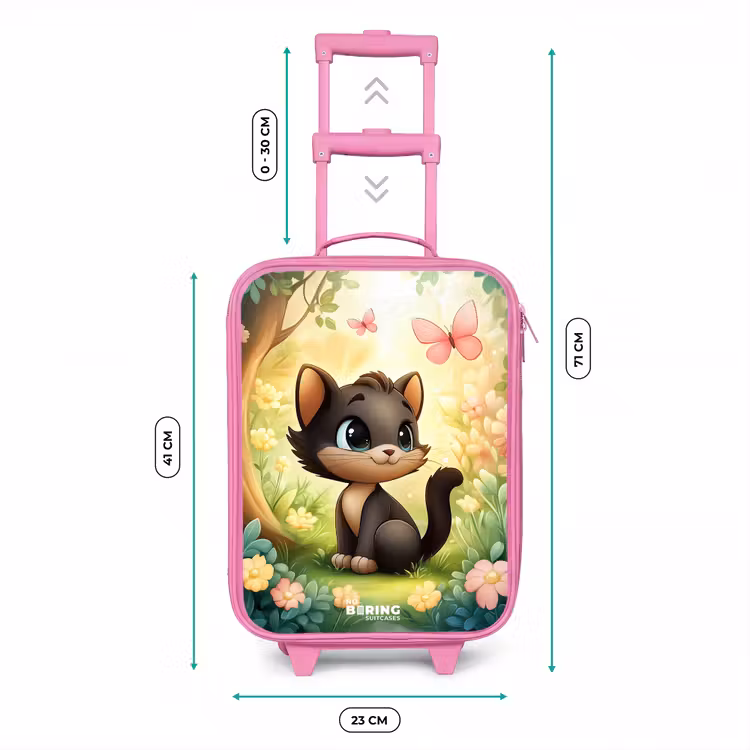 Kinderkoffer Rosa - Katze - Schmetterling - Blumen — 7