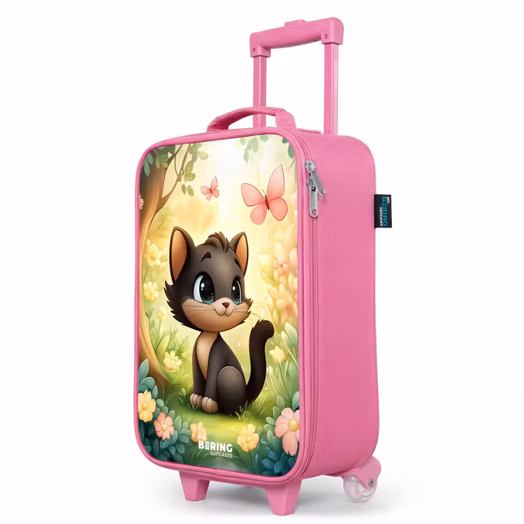 Kinderkoffer Rosa - Katze - Schmetterling - Blumen — 8