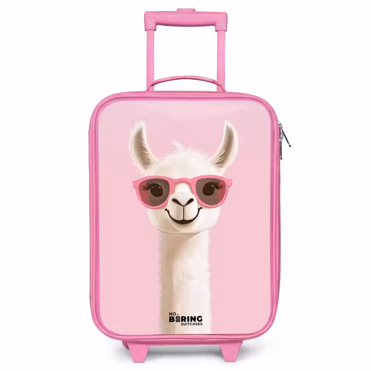 Kinderkoffer Rosa - Lama - Weiß - Sonnenbrille - Wimpern — 1