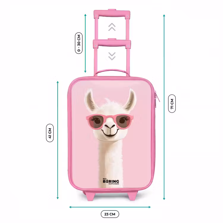 Kinderkoffer Rosa - Lama - Weiß - Sonnenbrille - Wimpern — 7
