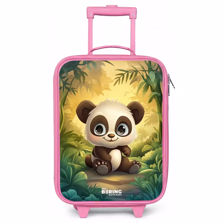 Kinderkoffer Rosa - Panda - Bambuswald - Grün — 1